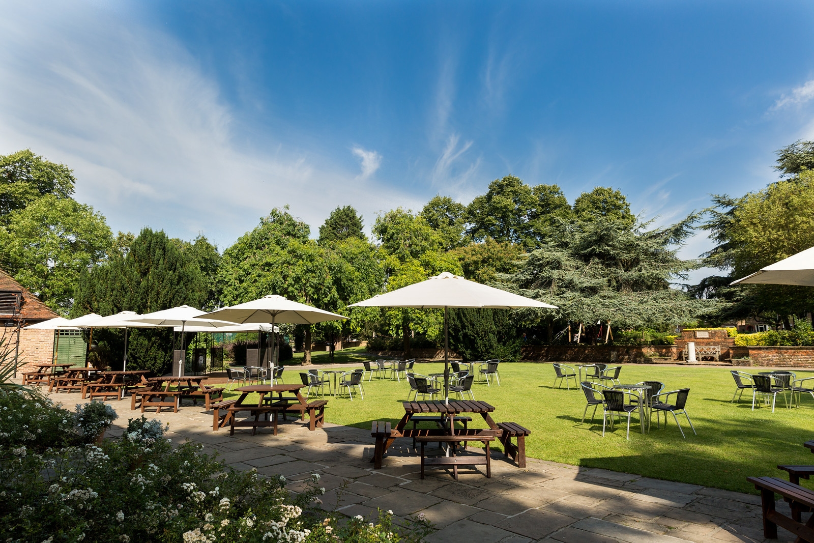 Photo of Tudor Barn Eltham, Front Lawn & Moat Terrace