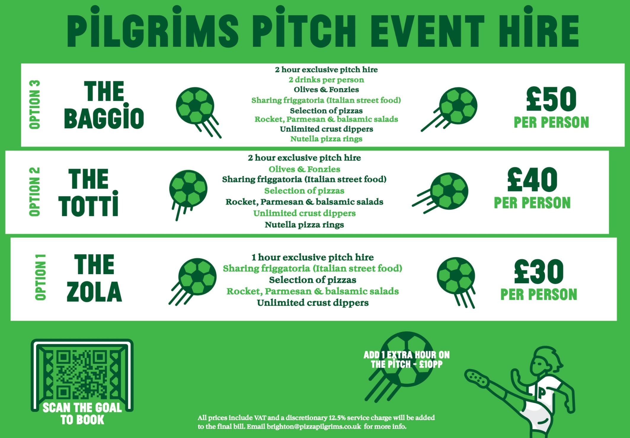 Photo of Pizza Pilgrims Brighton, Football Pitch Events Space