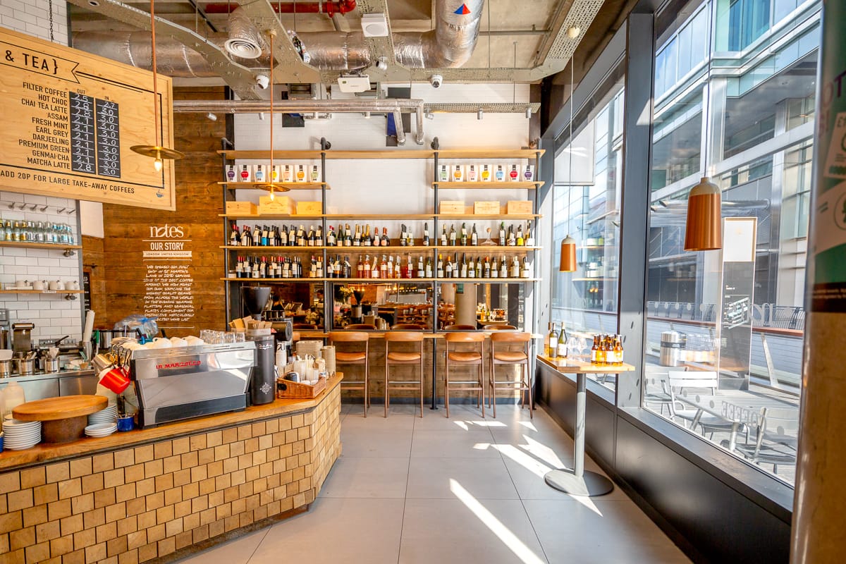 Photo of Notes Coffee Roasters & Bars - Canary Wharf, Full Venue W/ Outdoor Space
