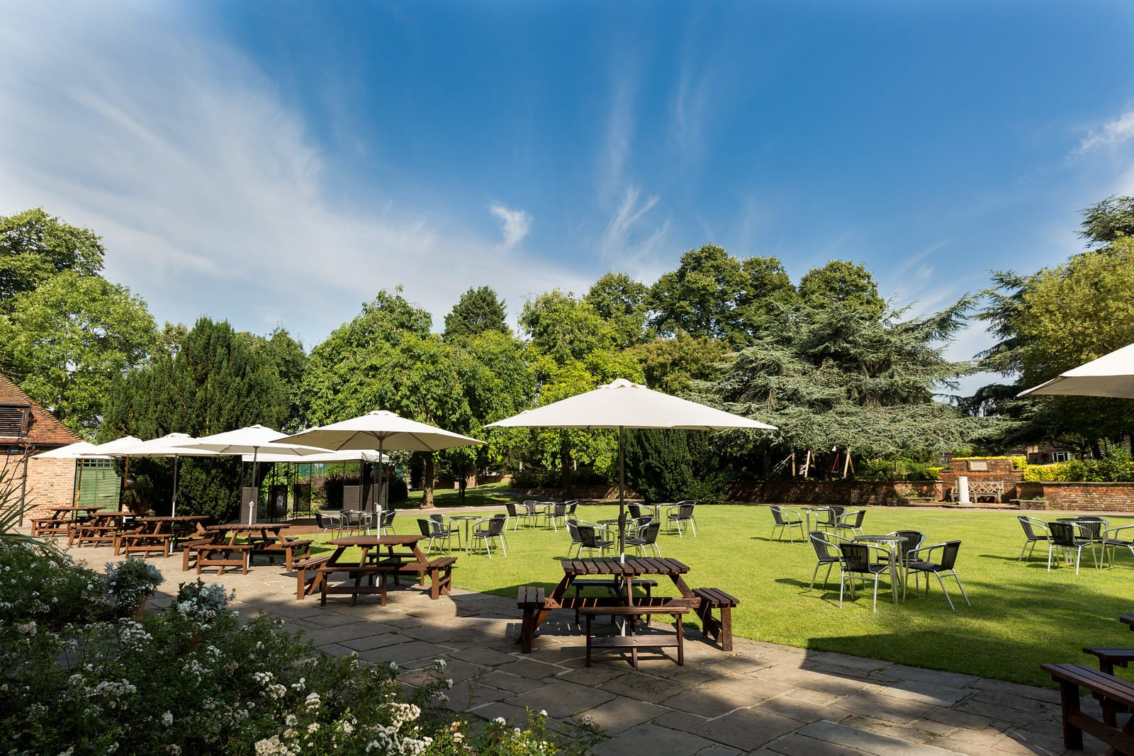 Photo of Tudor Barn Eltham, Front Lawn & Moat Terrace