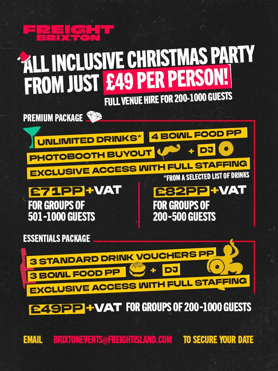 All-Inclusive Christmas Party! 200-1000 Guests., Freight Brixton photo #3
