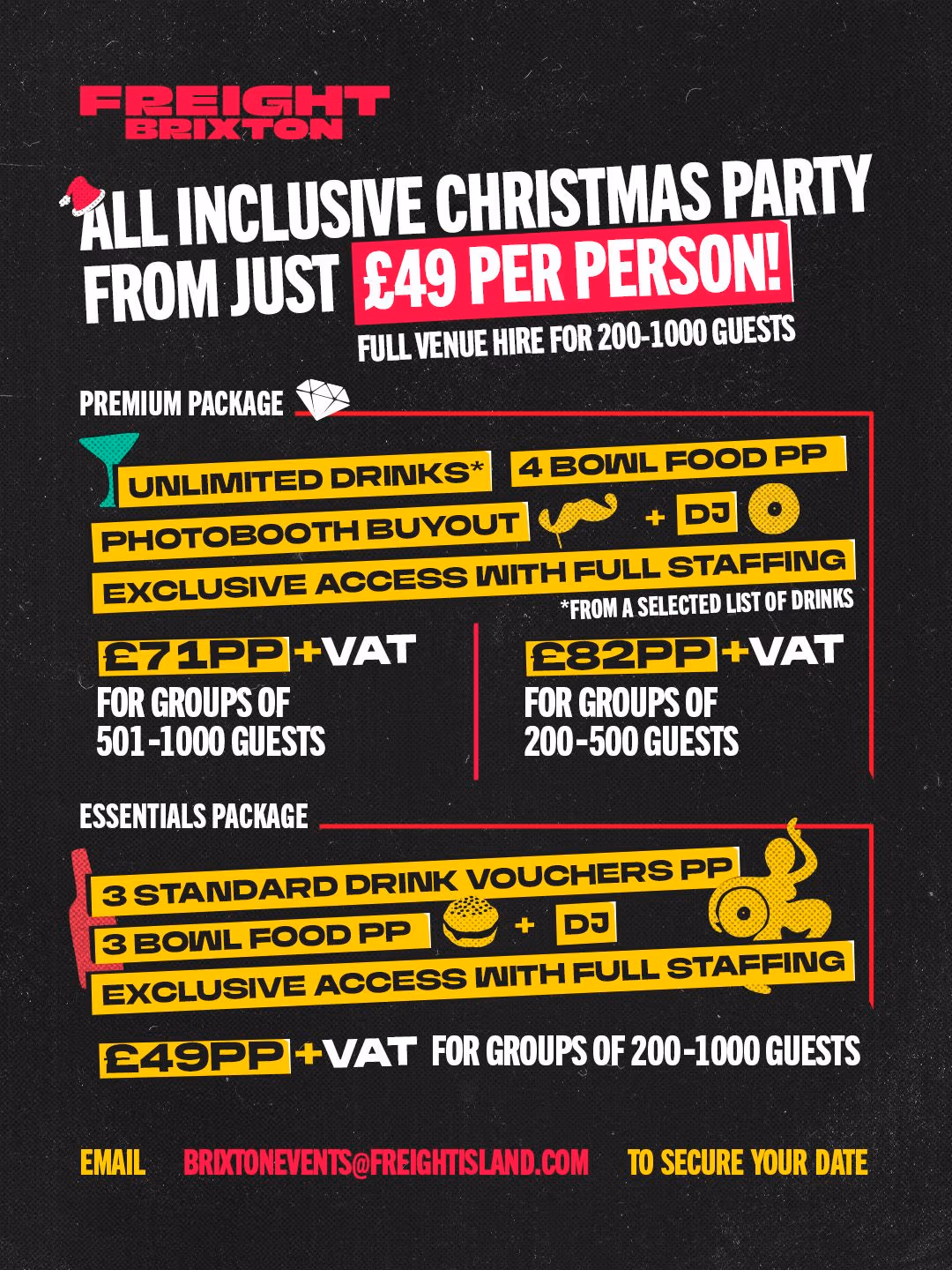 Photo of Freight Brixton, All-Inclusive Christmas Party! 200-1000 Guests.