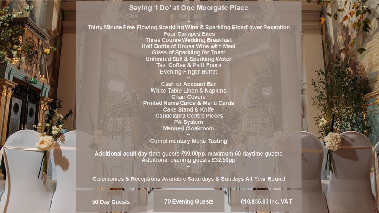 Photo of One Moorgate Place, Weddings At One Moorgate Place