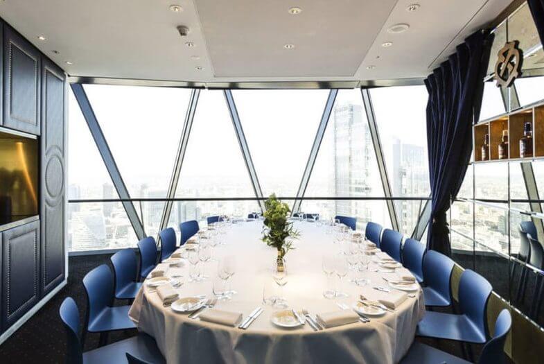 private dining rooms London Gherkin