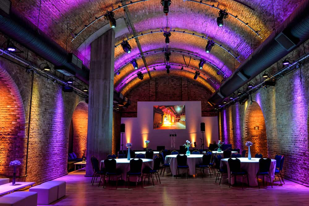The Steel Yard arches tables event