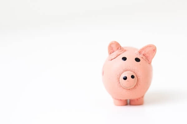 finances piggy bank on a white background